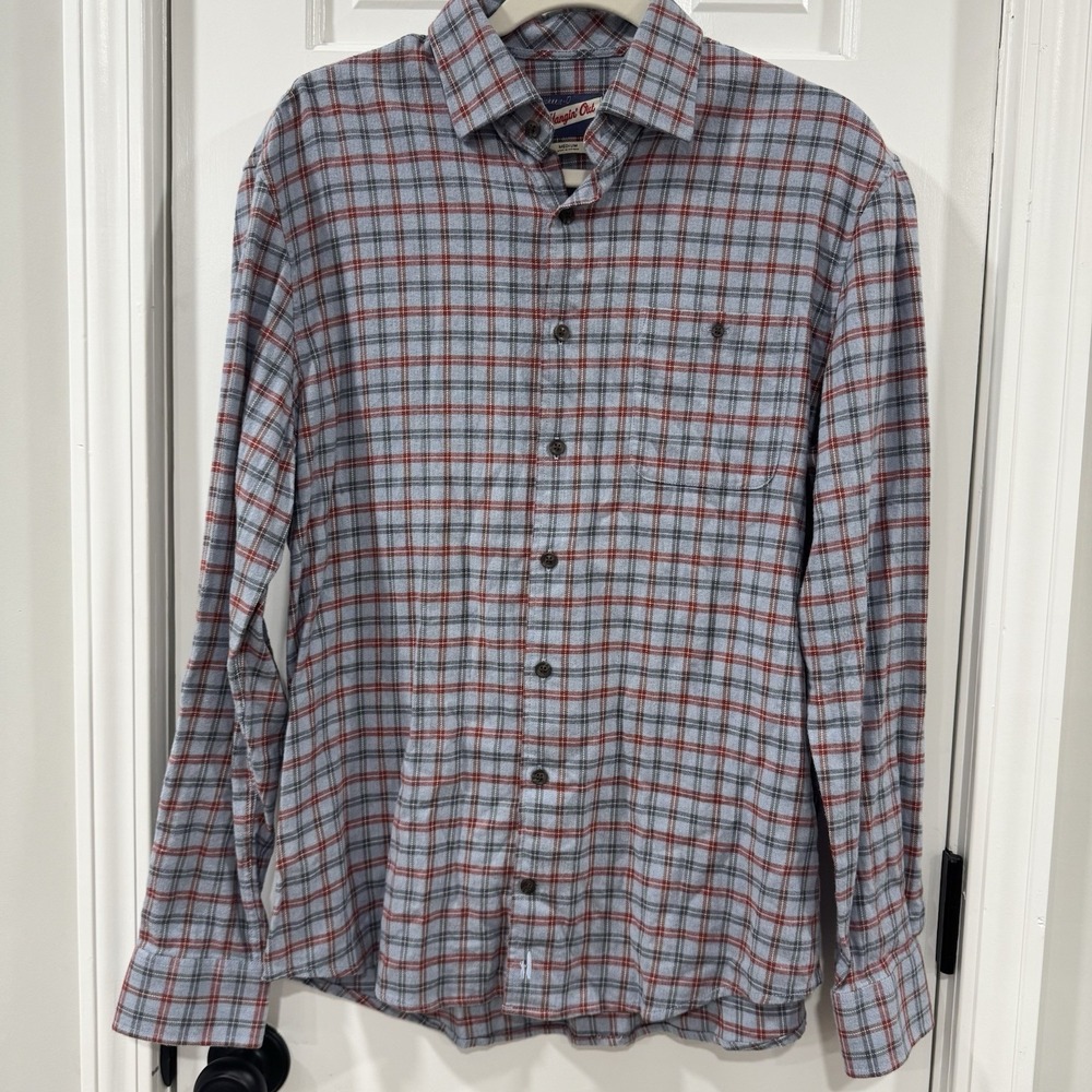 johnnie-O Frank Hangin' Out Shirt Men M Plaid Flannel Maliblu Preppy Stretch